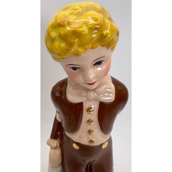 Rare Vtg Holland Mold Figurine Victorian Boy Hand Painted - Picture 4 of 11